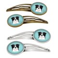 Carolines Treasures Checkerboard Blue Border Collie Barrettes Hair Clips, Set of 4, 4PK BB1179HCS4